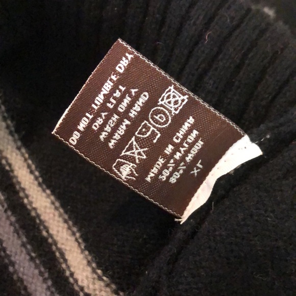 AYC By Joshua Faulk Size XL Wool blend Stripe Clean Graphic $119 NEW - Picture 12 of 15